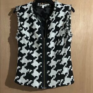 CAbi Black and White Textured Vest
